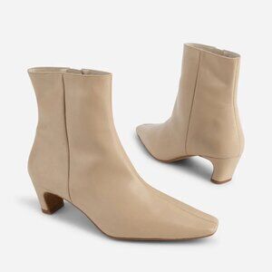 INTENTIONALLY BLANK Lexi Boot in Oatmilk KITTEN HEEL LEATHER